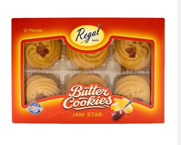 REGAL BUTTER JAM STAR COOKIES 12pc x9